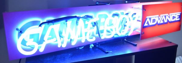 Game Boy Advance neon sign close up 3