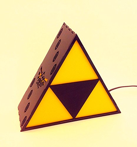 Zelda Triforce Lamp front and side in daylight