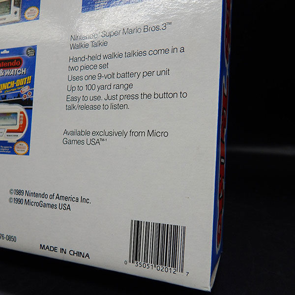 Super Mario Walkie Talkies in orginal box from 1989
