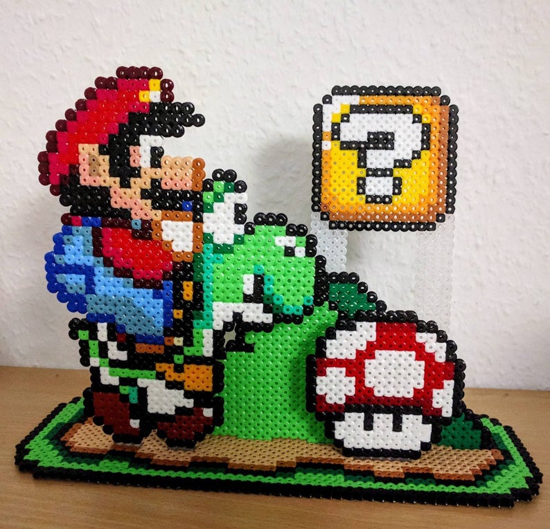 Mario And Yoshi from Beads 