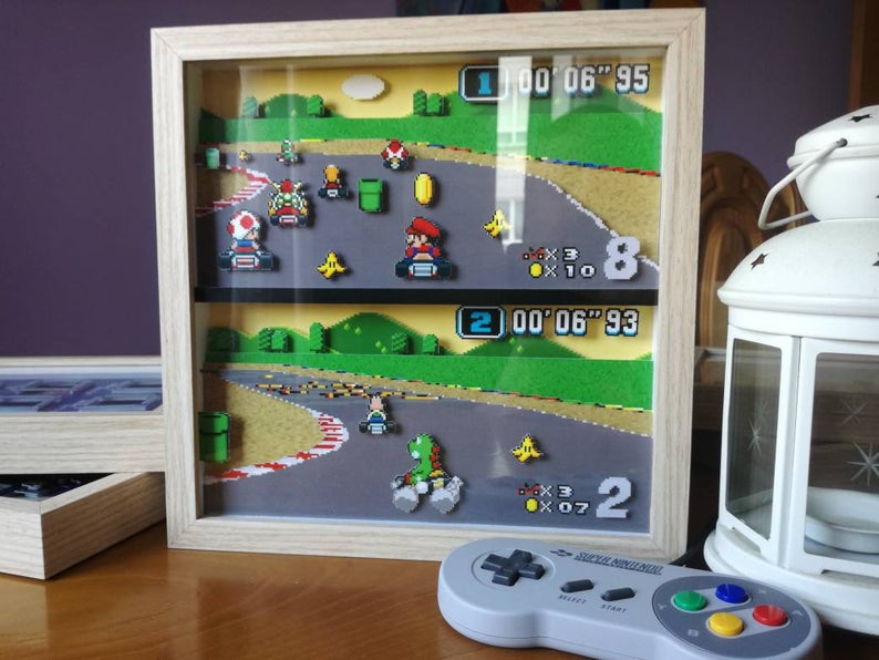 Nintendo Pixel Art: Mario Kart Diorama 