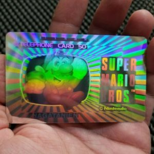 Extremely rare holographic Super Mario phone card from 1990